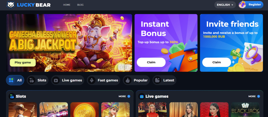 luckybear casino officlal website